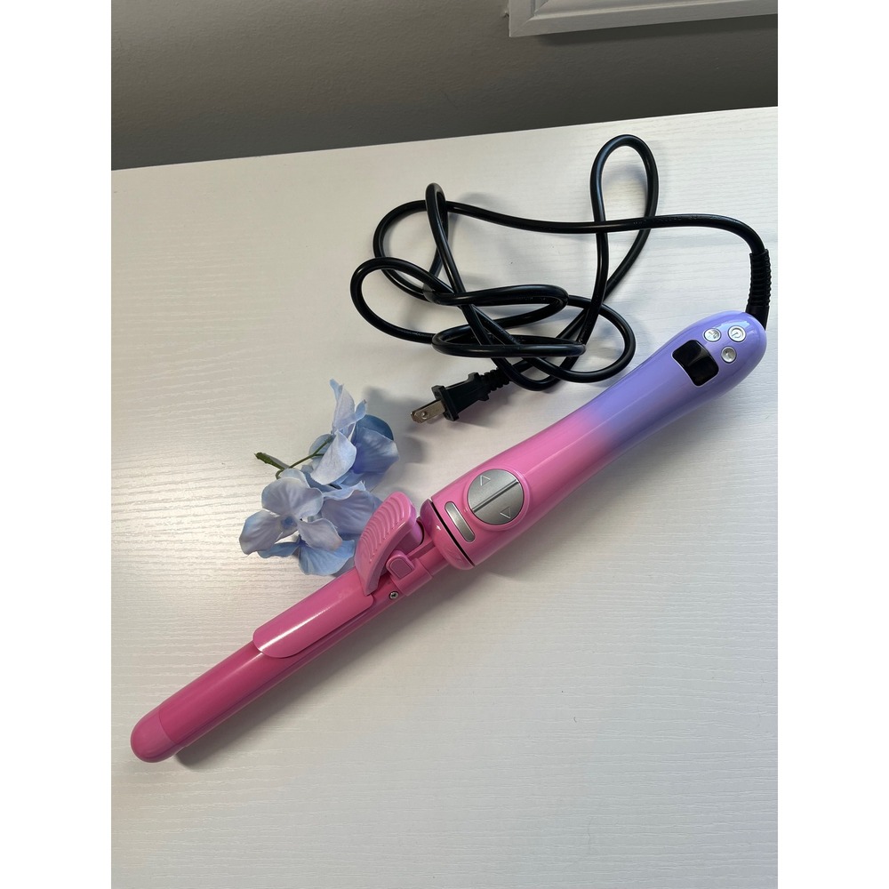 Pink Purple Ombre Automatic Rotating Ceramic‎ Curling Iron Hair Styler 110-240V